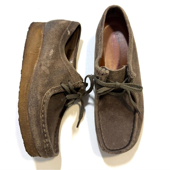 Clarks Original Wallabee Lace Up Brown Boho Leather Loafers Boat Shoe Womens 7.5 - Picture 1 of 10